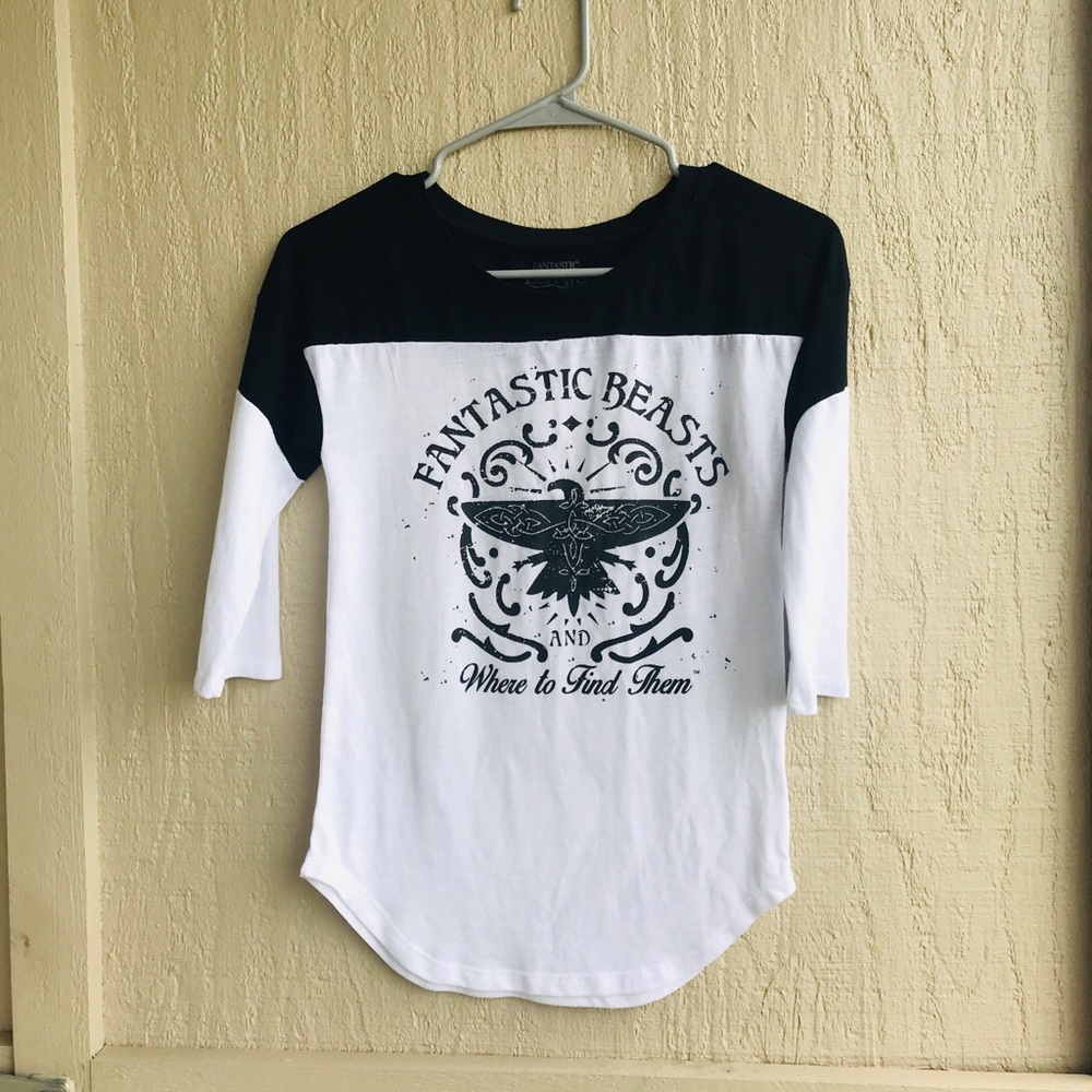 Fantastic Beasts Women's Quarter Sleeve Graphic T Shirt Top Size S